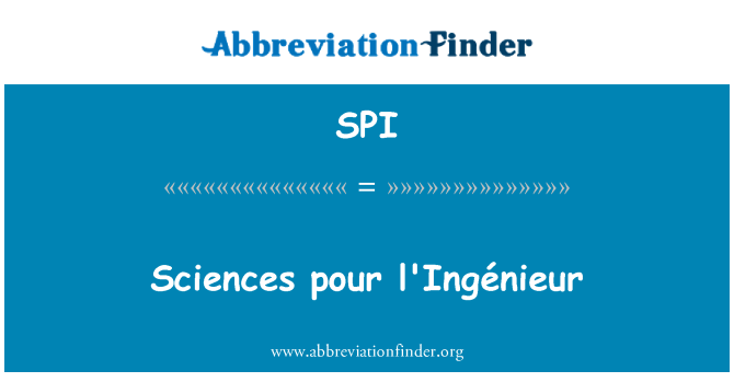 SPI: Xjenzi ferra l'Ingénieur