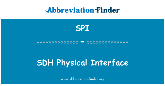 SPI: ממשק פיזי SDH