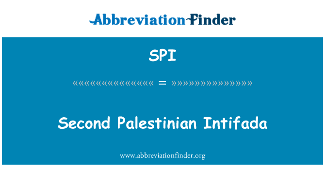 SPI: האינתיפאדה הפלסטינית