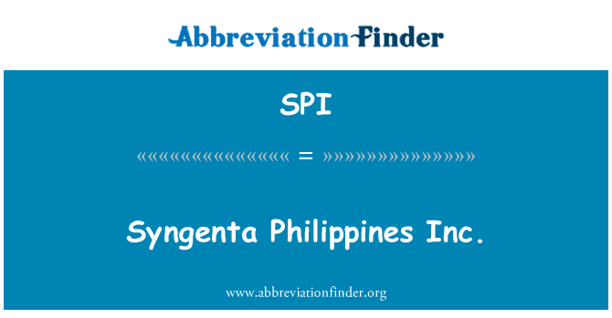 SPI: Syngenta Filippinene Inc.