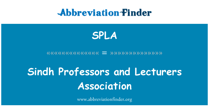 SPLA: Sindh professorer og lektorer Association