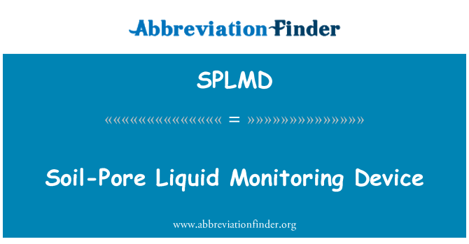 SPLMD: Likwidu bil-ħamrija pori monitoraġġ tat-tagħmir