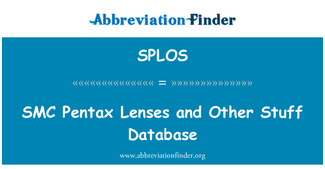 SPLOS: SMC Pentax lentijiet u oħra Database għall bhejjem