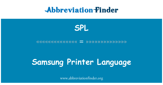 SPL: Samsung Printer Language