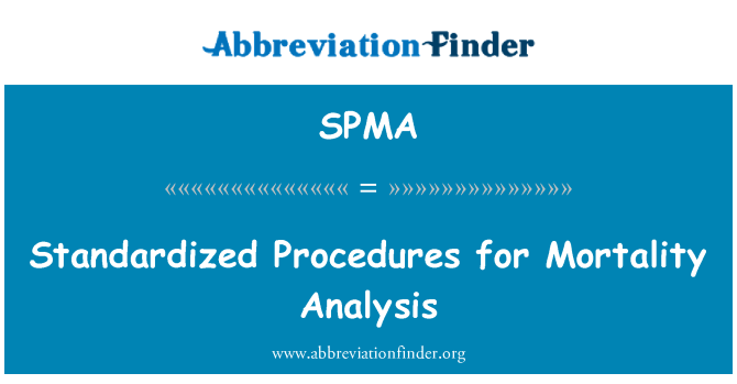 SPMA: Standardized Procedures for Mortality Analysis