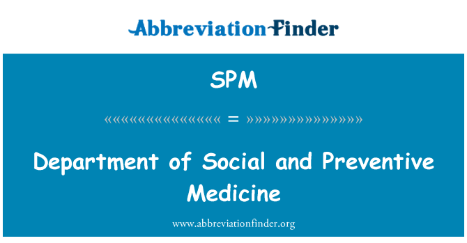 SPM: Oddelek za socialne in preventivne Medicine