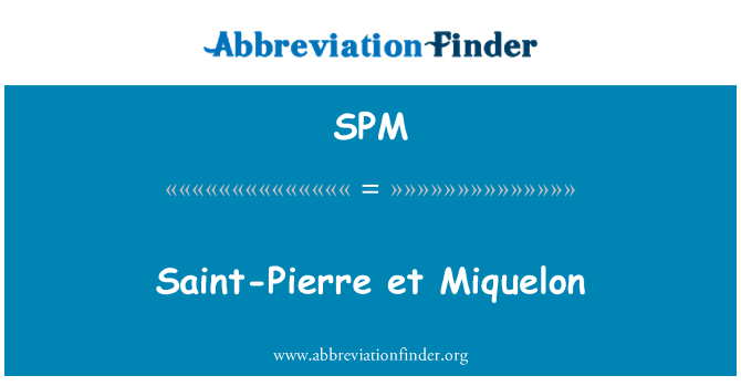 SPM: Saint-Pierre et Miquelon