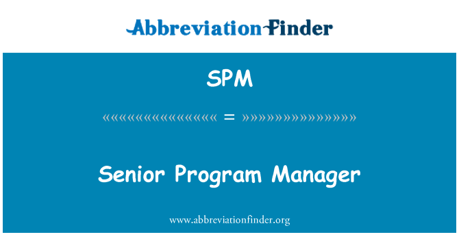 SPM: Senior Program Manager