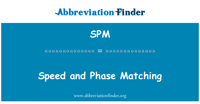 SPM: Vitesse et Phase correspondant