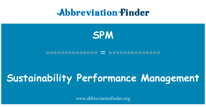 SPM: การจัดการประสิทธิภาพอย่างยั่งยืน