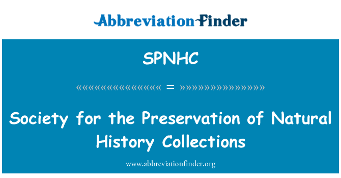 SPNHC: Society for bevaring av naturhistoriske samlinger