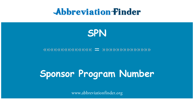 SPN: Numero di programma sponsor