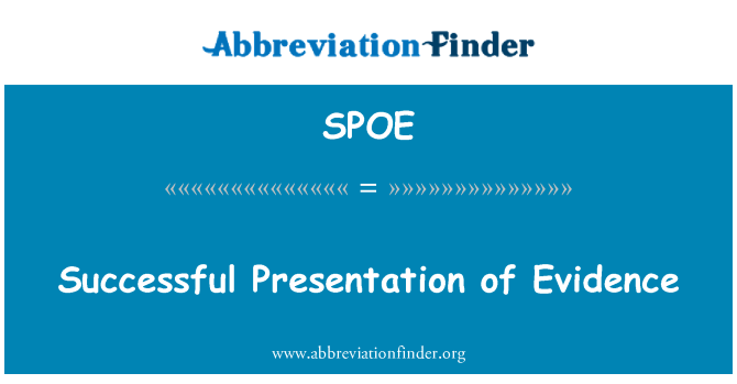SPOE: Presentazione di successo delle prove