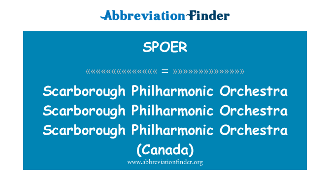 SPOER: Scarborough Filarmoni Orkestrası Scarborough Filarmoni Orkestrası Scarborough Filarmoni Orkestrası (Kanada)