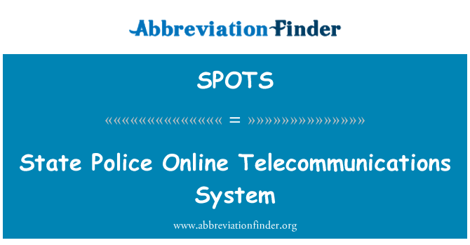 SPOTS: Státní policie Online telekomunikační systém