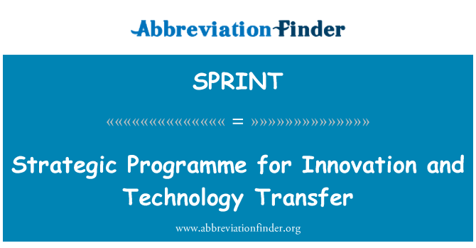 SPRINT: Strategický program pro inovace a Transfer technologií