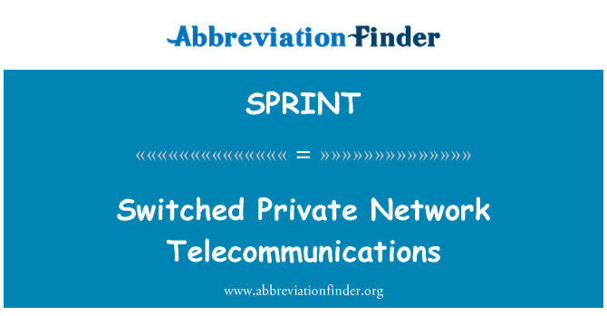 SPRINT: Přepínané privátní sítě telekomunikační