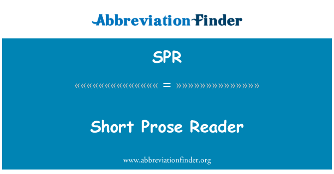 SPR: Kurze Prosa-Reader
