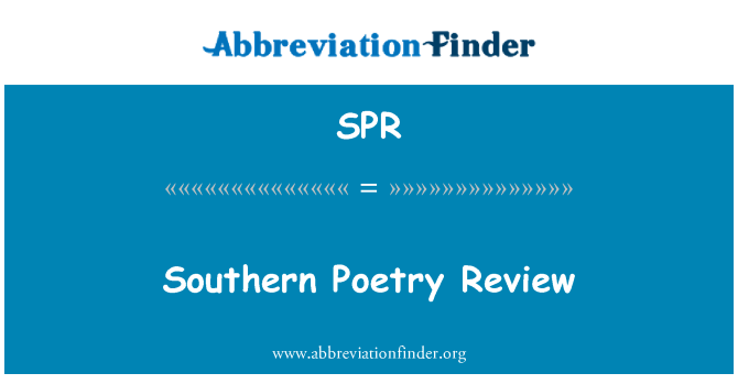 SPR: Southern Poetry Review