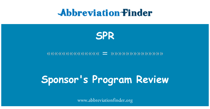 SPR: Adolygu'r rhaglen y noddwr