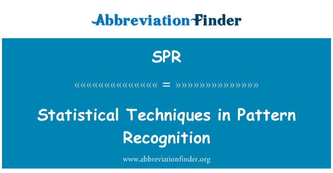 SPR: เทคนิคทางสถิติในการรู้จำแบบ