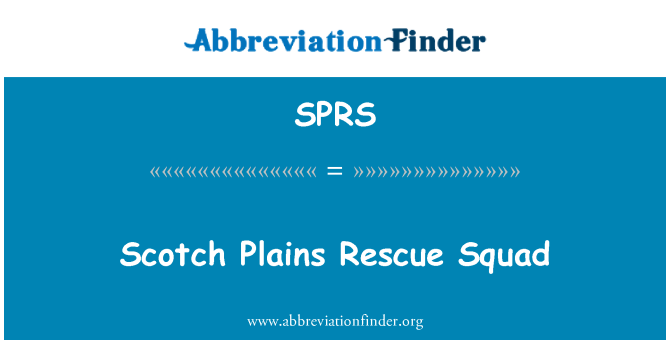 SPRS: Scotch Plains reševanje ekipo