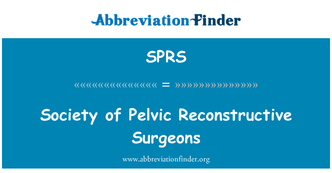 SPRS: 骨盆的整形外科醫生學會