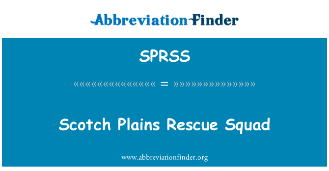 SPRSS: Scotch Plains Rescue Squad