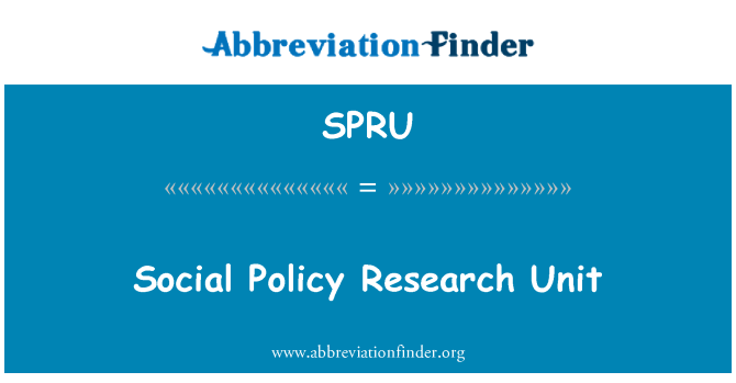SPRU: Jednotky pro výzkum sociální politiky