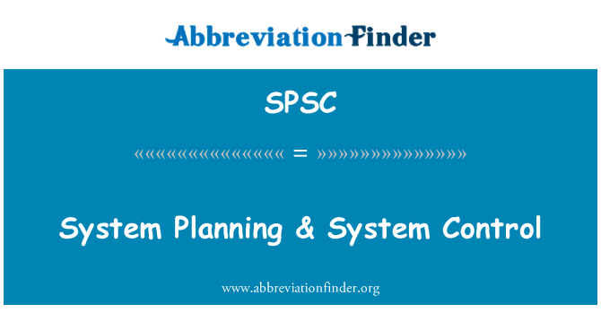 SPSC: System Planning & System Control