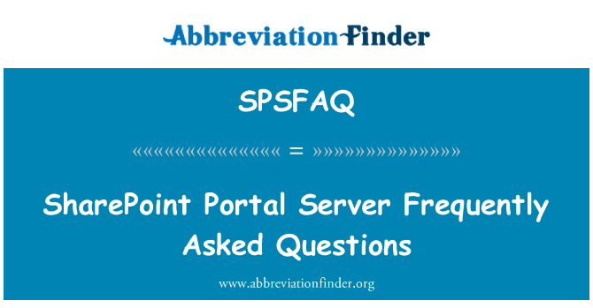 SPSFAQ: SharePoint Portal Server のよく寄せられる質問