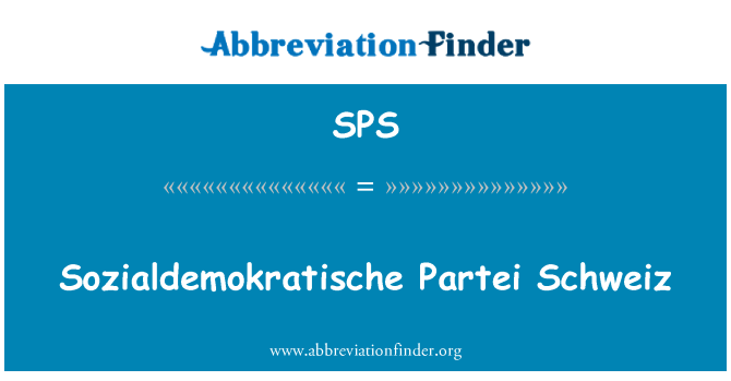 SPS: Sozialdemokratische Partei Schweiz