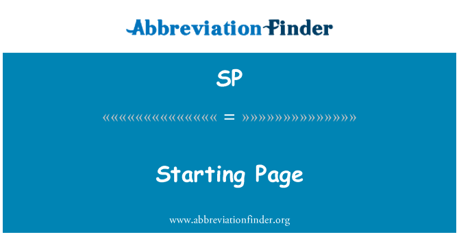 SP: Startside