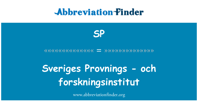 SP: Sveriges Provnings - och forskningsinstitut