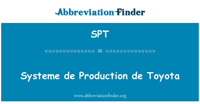 SPT: Toyota de Systeme de produzione