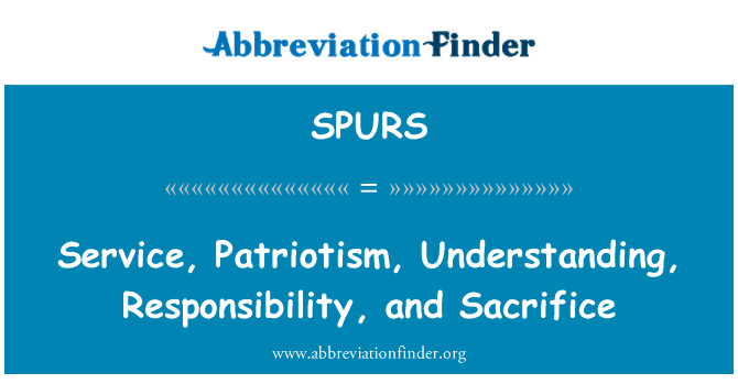 SPURS: Service, patriottisme, begrip, verantwoordelijkheid en offer