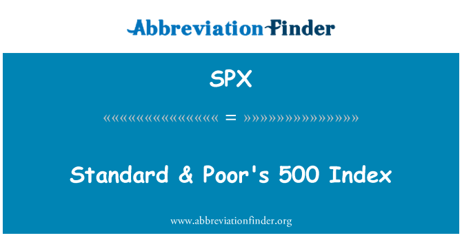SPX: Standardní & Poor's 500 Index