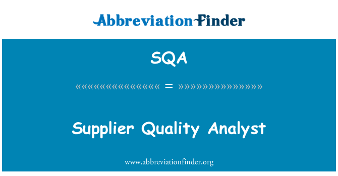SQA: Distribitè bon kalite analis