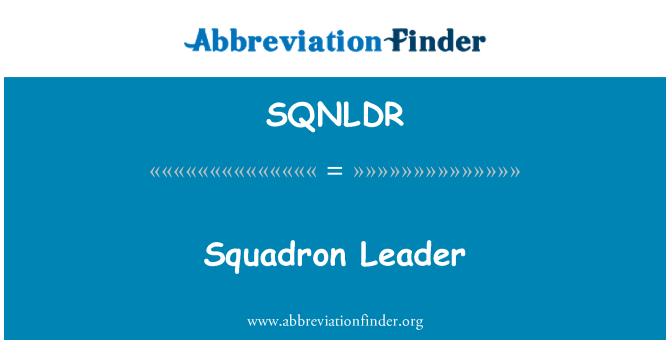 SQNLDR: Líder de esquadrão