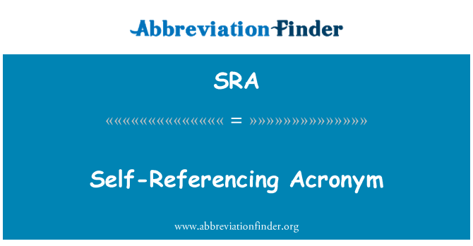 SRA: Self-atsauces akronīms