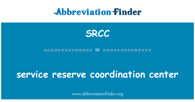 SRCC: مركز التنسيق لخدمة الاحتياطي