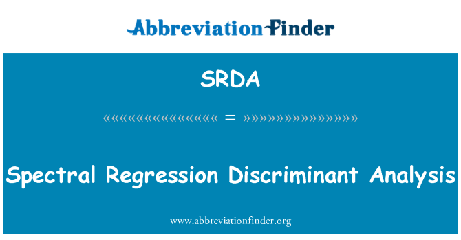 SRDA: Spektrálna regresnej diskriminačná analýza