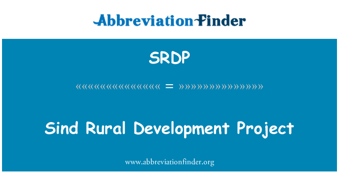 SRDP: Sind developman riral pwojè