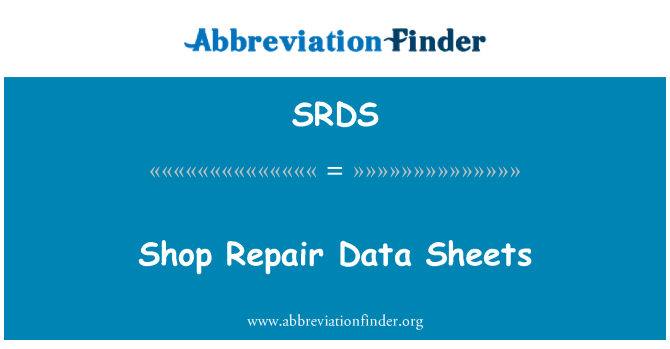 SRDS: Taflenni Data siop atgyweirio