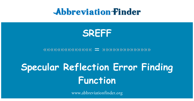 SREFF: Specular refleksjon finne feilfunksjonen