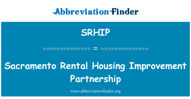 SRHIP: Sacramento location logement amélioration partenariat