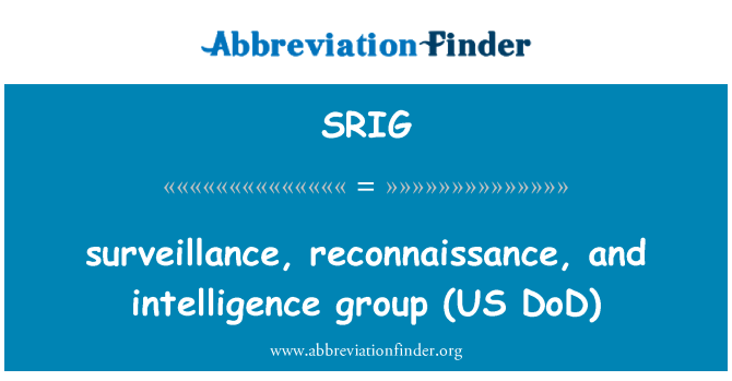 SRIG: grupp ta ' sorveljanza, kampanji u intelliġenza (US DoD)