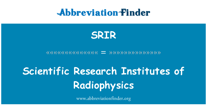 SRIR: Istituti di ricerca scientifica di appliquée