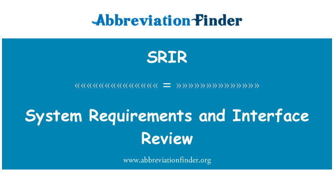 SRIR: Requisitos de sistema e avaliação de Interface