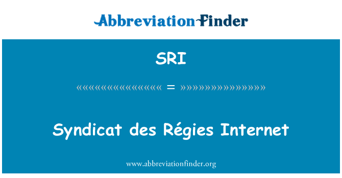SRI: Syndicat des Régies Internet